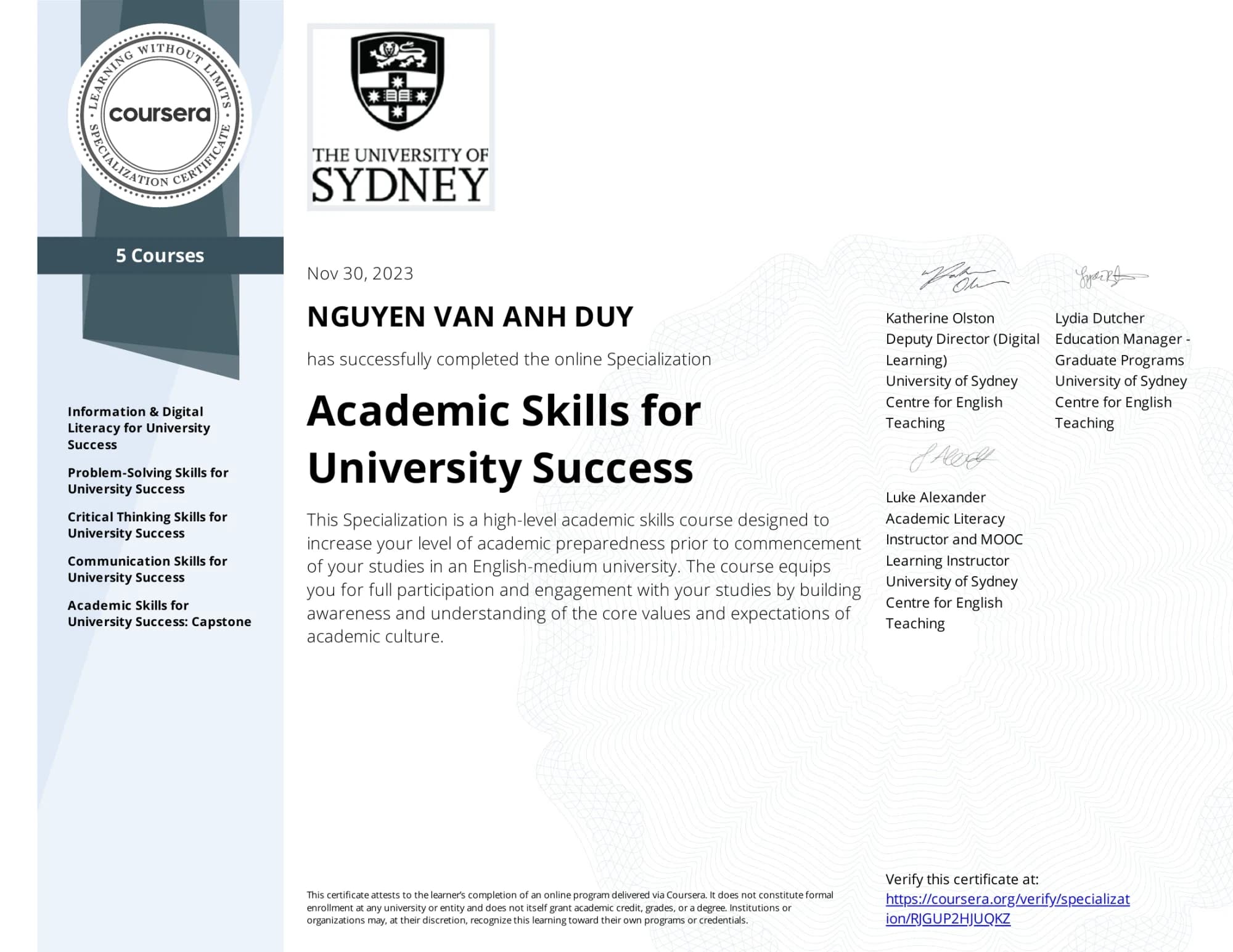 Academic Skills for University Success