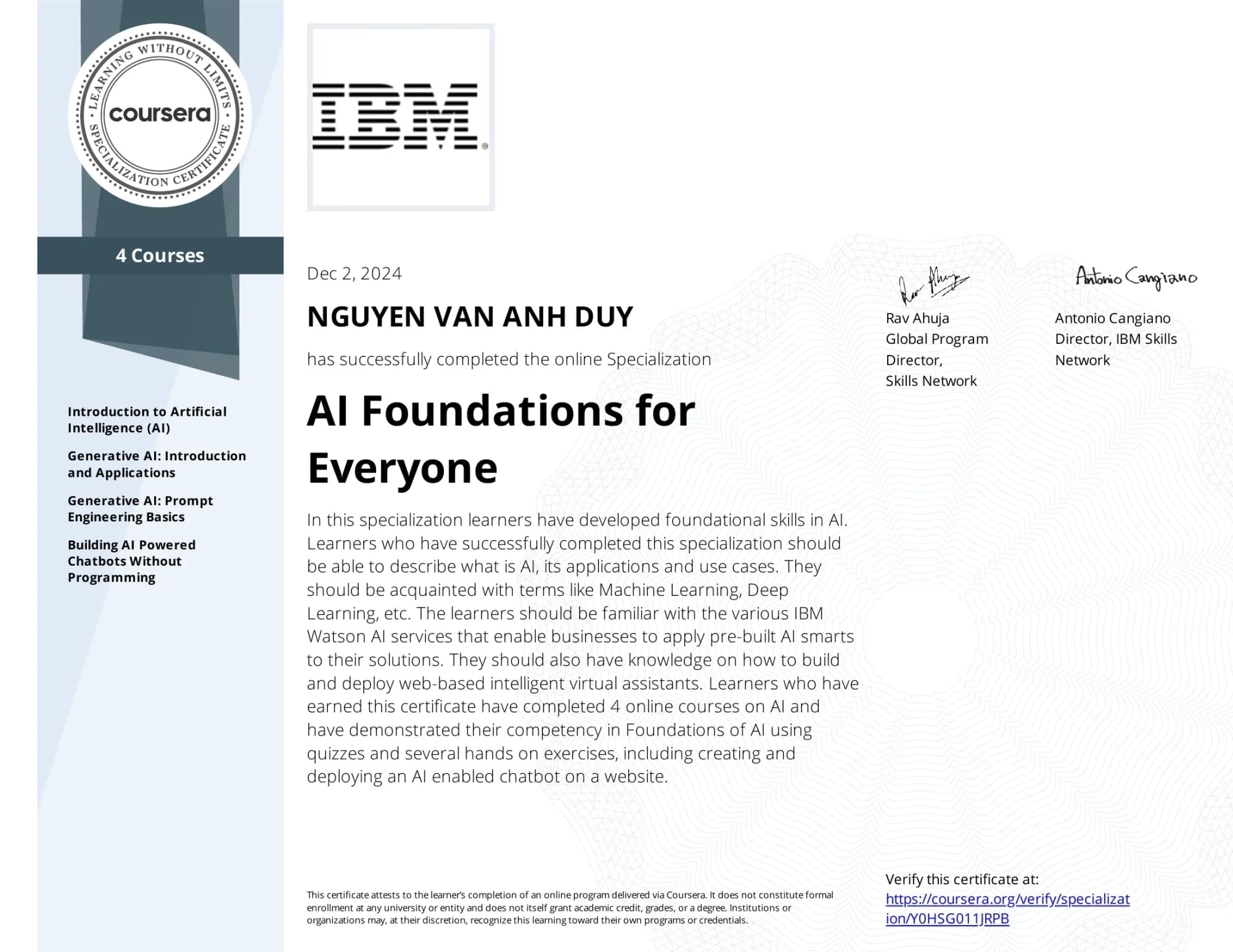 AI Foundations for Everyone